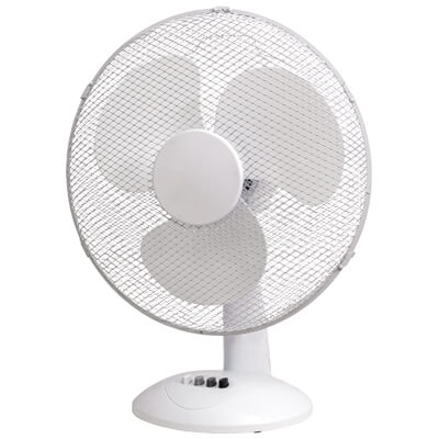 Prem-I-Air 16 (40 cm) White Oscillating Desktop Fan with 3 Speed Settings