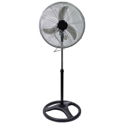 Prem-I-Air 18(49 cm) Black/Silver Oscillating Pedestal HV Fan with 3 Speed Settings and Extra Weighted Base for Stability