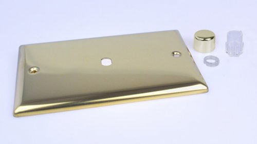 Varilight Matrix 1-Gang Double Plate Unpopulated Dimmer Kit. Classic Victorian Polished Brass Finish