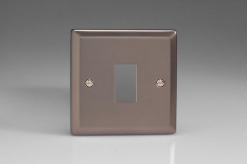 Varilight 1 Gang Power Grid Faceplate Including Power Grid Frame Classic Pewter Effect Finish