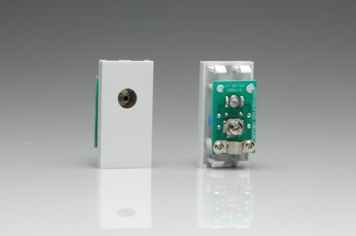 Z2G8ISOW Varilight isolated Coax TV Female Module in White. Use with Varilight Data Grid Plates