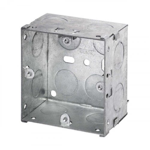 WBOXS47 Metal 47mm Deep Single Wall Box (Knock-out)