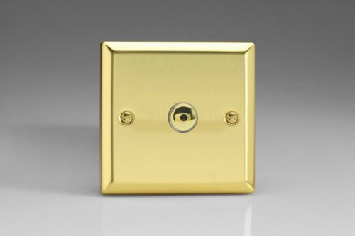 Varilight V-Pro IR Series 1 Gang 0-100 Watts Master Trailing Edge LED Dimmer Classic Victorian Polished Brass Coated