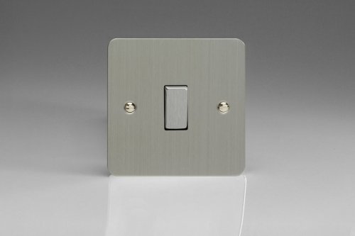 Varilight 1 Gang 10 Amp Switch Ultra Flat Brushed Stainless Steel