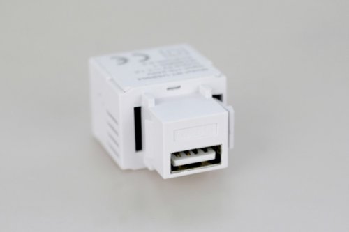 Varilight Euro Keystone EuroData 2.1A USB Charging Module (1 EuroData Space) White