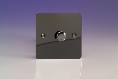 Varilight non-dimming 'Dummy' Series switch 1 Gang 0-1000 Watt Ultra Flat Iridium Black (Gloss) Effect Finish
