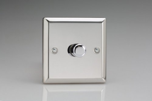 Varilight non-dimming 'Dummy' Series switch 1 Gang 0-1000 Watt Classic Polished Chrome Coated