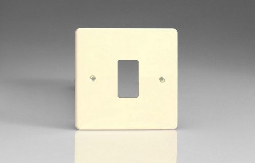 Varilight 1 Gang Power Grid Faceplate Including Power Grid Frame Dimension White Chocolate Effect Finish