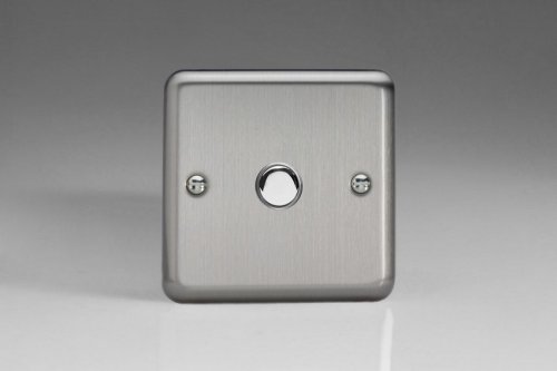 Varilight V-Pro IR Series 1 Gang Slave Unit for use with V-Pro IR Master Dimmers Classic Matt Chrome Finish (Brushed Steel Effect)
