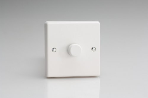 Varilight non-dimming 'Dummy' Series switch 1 Gang 0-1000 Watt Classic White Dimmer, With White Knob